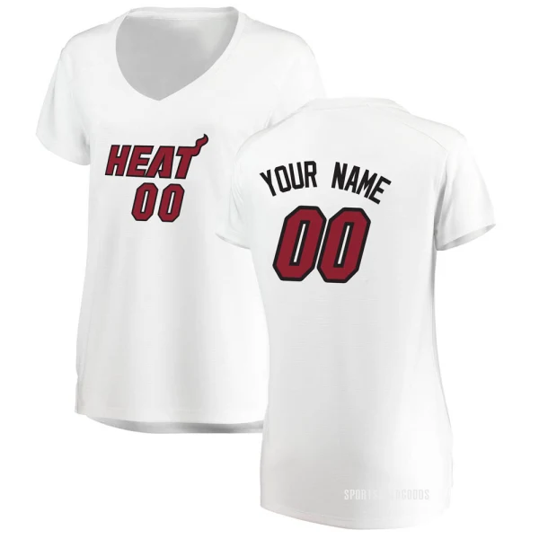 Women's Custom Miami Heat White Fast Break Custom Jersey - Association Edition
