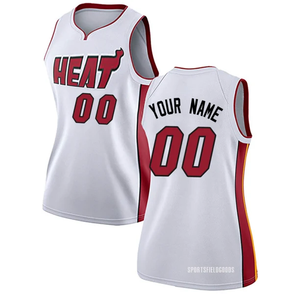 Women's Custom Miami Heat White Swingman Custom Jersey - Association Edition