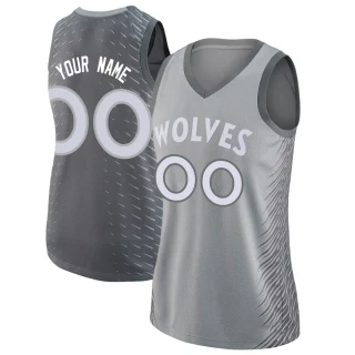 Women's Custom Minnesota Timberwolves Swingman Custom Silver Jersey - City Edition