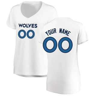 Women's Custom Minnesota Timberwolves White Fast Break Custom Jersey - Association Edition