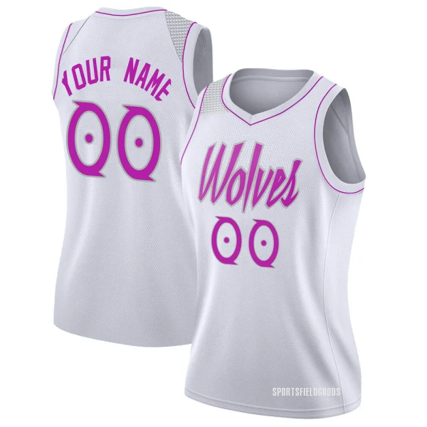 Women's Custom Minnesota Timberwolves White Swingman Custom 2018/19 Jersey - Earned Edition