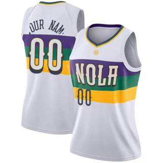 Women's Custom New Orleans Pelicans White Swingman Custom 2018/19 Jersey - City Edition