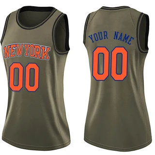 Women's Custom New York Knicks Green Swingman Custom Salute to Service Jersey