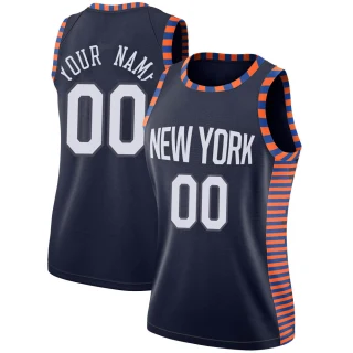 Women's Custom New York Knicks Navy Swingman Custom 2018/19 Jersey - City Edition