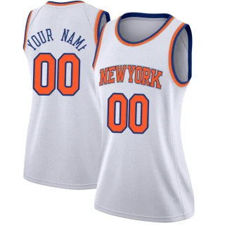 Women's Custom New York Knicks White Swingman Custom Jersey - Association Edition