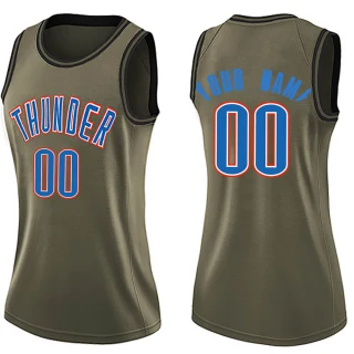 Women's Custom Oklahoma City Thunder Green Swingman Custom Salute to Service Jersey