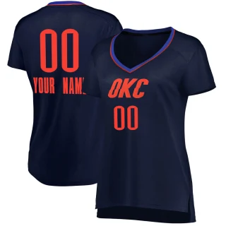 Women's Custom Oklahoma City Thunder Navy Fast Break Custom Jersey - Statement Edition