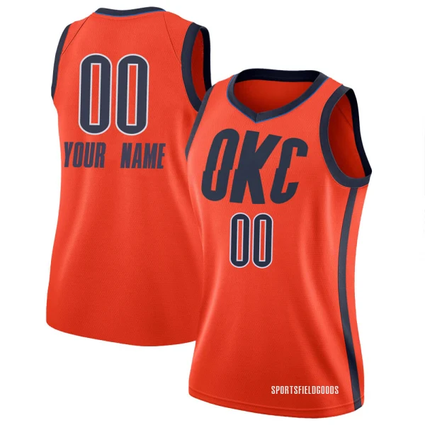 Women's Custom Oklahoma City Thunder Orange Swingman Custom 2018/19 Jersey - Earned Edition