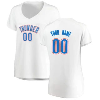 Women's Custom Oklahoma City Thunder White Fast Break Custom Replica Jersey - Association Edition