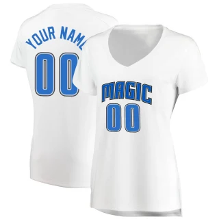 Women's Custom Orlando Magic White Fast Break Custom Jersey - Association Edition