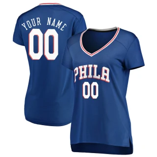 Women's Custom Philadelphia 76ers Royal Fast Break Custom Jersey - Icon Edition