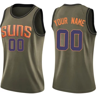 Women's Custom Phoenix Suns Green Swingman Custom Salute to Service Jersey