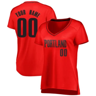Women's Custom Portland Trail Blazers Red Fast Break Custom Jersey - Statement Edition