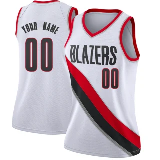 Women's Custom Portland Trail Blazers White Swingman Custom Jersey - Association Edition