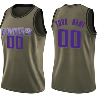 Women's Custom Sacramento Kings Green Swingman Custom Salute to Service Jersey