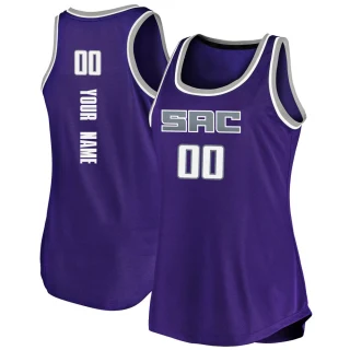 Women's Custom Sacramento Kings Purple Fast Break Custom Tank Jersey - Icon Edition