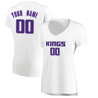Women's Custom Sacramento Kings White Fast Break Custom Jersey - Association Edition