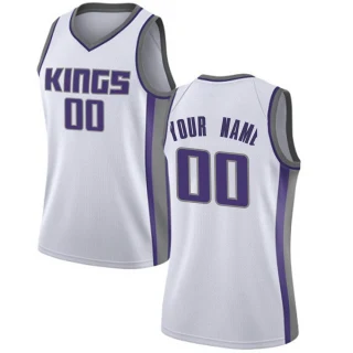 Women's Custom Sacramento Kings White Swingman Custom Jersey - Association Edition