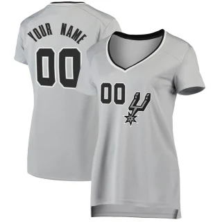 Women's Custom San Antonio Spurs Fast Break Custom Silver Jersey - Statement Edition