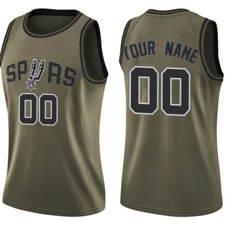 Women's Custom San Antonio Spurs Green Swingman Custom Salute to Service Jersey