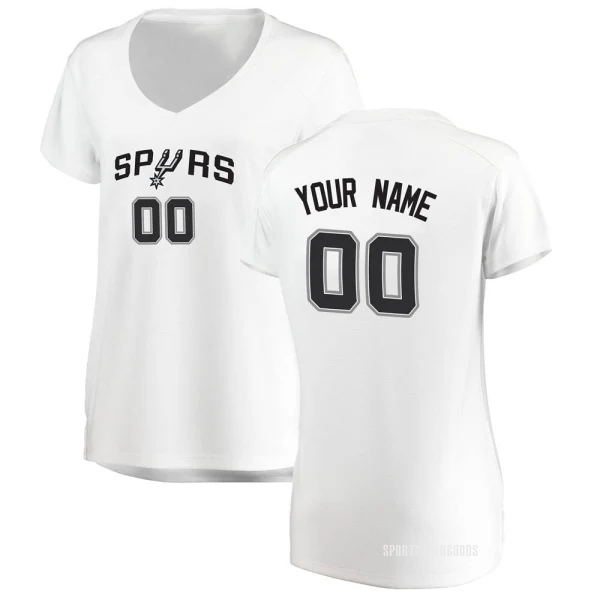 Women's Custom San Antonio Spurs White Fast Break Custom Jersey - Association Edition