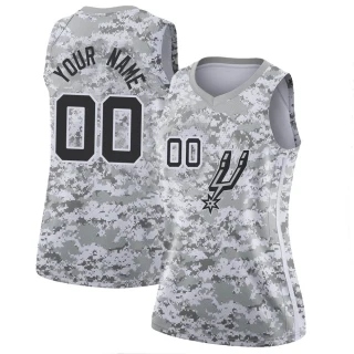 Women's Custom San Antonio Spurs White Swingman Custom 2018/19 Jersey - Earned Edition