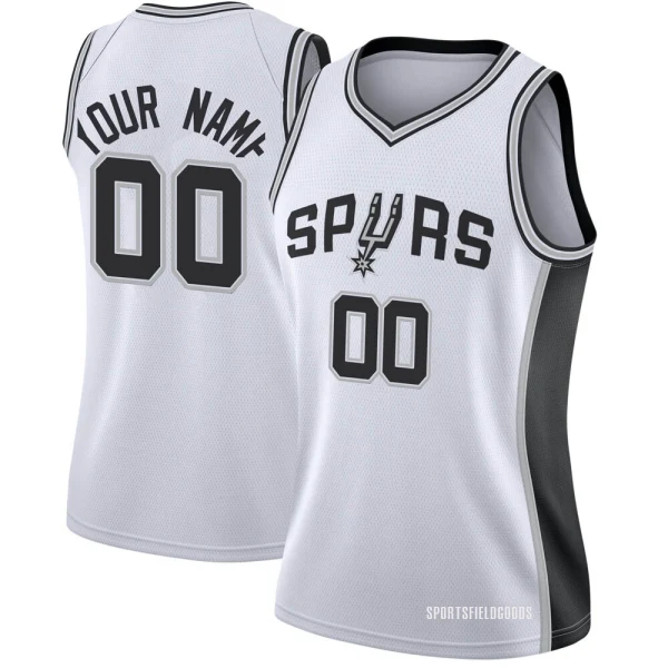 Women's Custom San Antonio Spurs White Swingman Custom Jersey - Association Edition