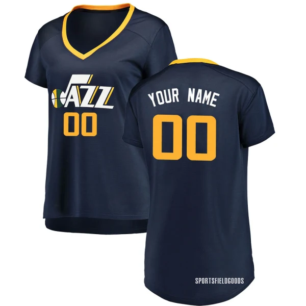 Women's Custom Utah Jazz Navy Fast Break Custom Jersey - Icon Edition