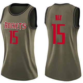 Women's Daishen Nix Houston Rockets Green Swingman Salute to Service Jersey