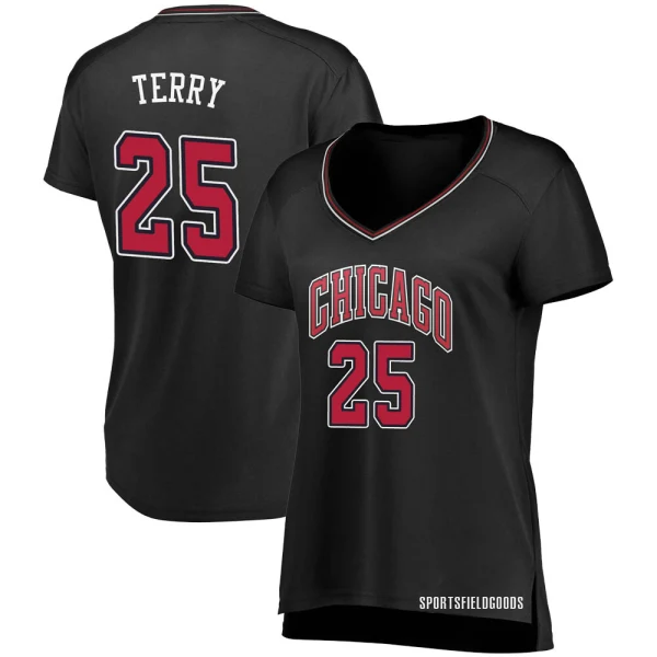 Women's Dalen Terry Chicago Bulls Black Fast Break Jersey - Statement Edition