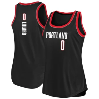 Women's Damian Lillard Portland Trail Blazers Black Fast Break 2020/21 Tank Jersey - Icon Edition