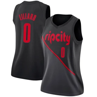 Women's Damian Lillard Portland Trail Blazers Black Swingman 2018/19 Jersey - City Edition