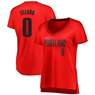 Women's Damian Lillard Portland Trail Blazers Red Fast Break Jersey - Statement Edition