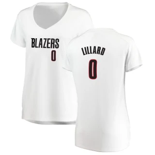 Women's Damian Lillard Portland Trail Blazers White Fast Break Jersey - Association Edition