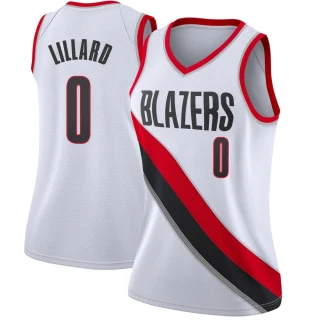 Women's Damian Lillard Portland Trail Blazers White Swingman Jersey - Association Edition