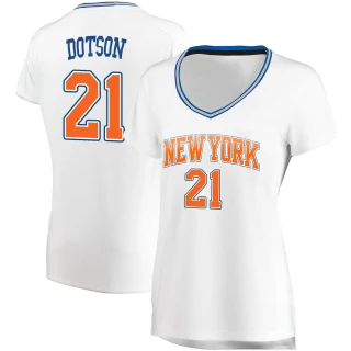Women's Damyean Dotson New York Knicks White Fast Break Jersey - Statement Edition