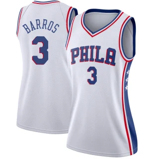 Women's Dana Barros Philadelphia 76ers White Swingman Jersey - Association Edition