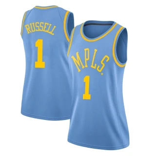 Women's D'Angelo Russell Los Angeles Lakers Blue Swingman Hardwood Classics Jersey