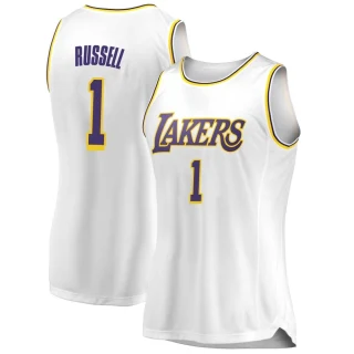 Women's D'Angelo Russell Los Angeles Lakers White Swingman 2018/19 Jersey - Association Edition