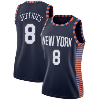 Women's DaQuan Jeffries New York Knicks Navy Swingman 2018/19 Jersey - City Edition