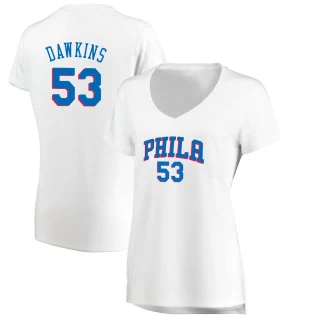 Women's Darryl Dawkins Philadelphia 76ers White Fast Break Jersey - Association Edition