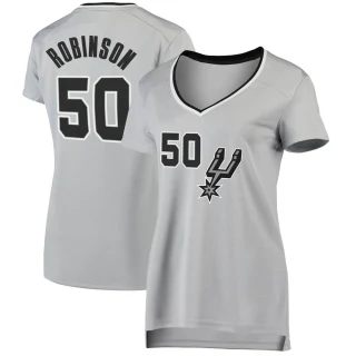 Women's David Robinson San Antonio Spurs Fast Break Silver Jersey - Statement Edition