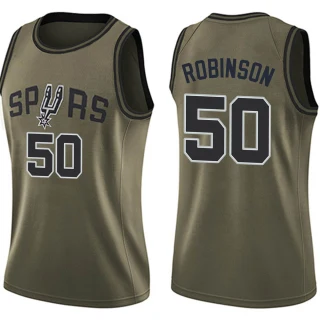Women's David Robinson San Antonio Spurs Green Swingman Salute to Service Jersey