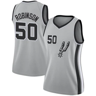 Women's David Robinson San Antonio Spurs Swingman Silver Jersey - Statement Edition