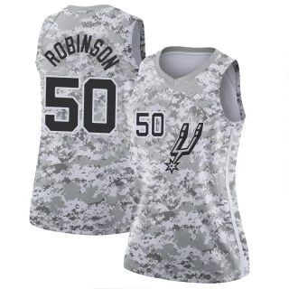 Women's David Robinson San Antonio Spurs White Swingman 2018/19 Jersey - Earned Edition