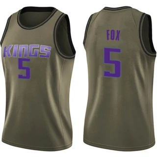 Women's De'Aaron Fox Sacramento Kings Green Swingman Salute to Service Jersey