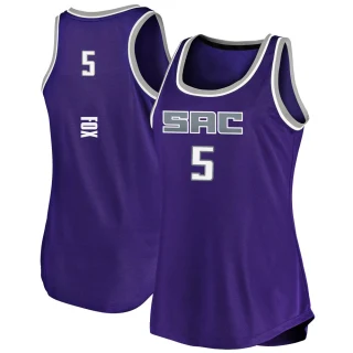 Women's De'Aaron Fox Sacramento Kings Purple Fast Break Tank Jersey - Icon Edition