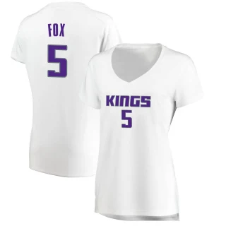 Women's De'Aaron Fox Sacramento Kings White Fast Break Jersey - Association Edition