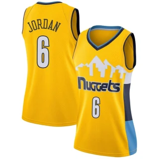 Women's DeAndre Jordan Denver Nuggets Yellow Swingman Jersey - Statement Edition