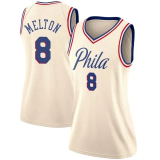 Women's De'Anthony Melton Philadelphia 76ers Cream Swingman Jersey - City Edition